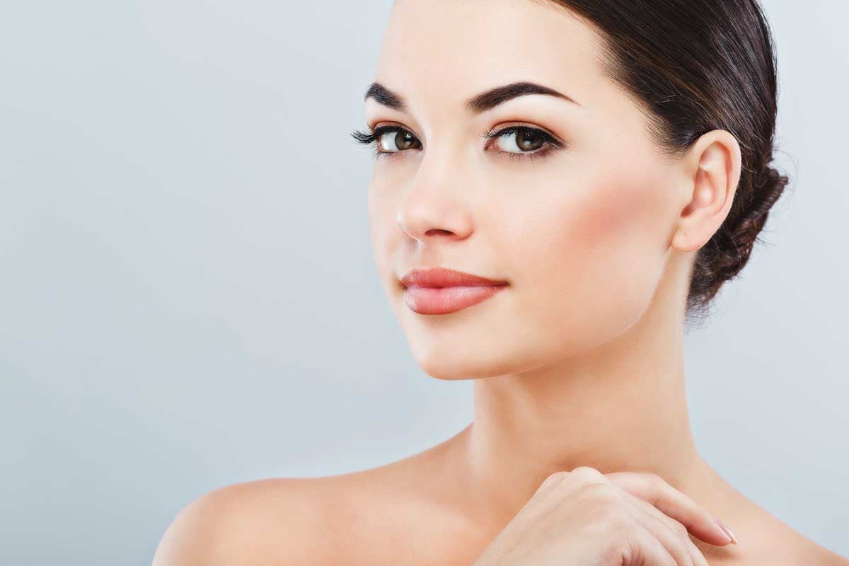 Woman with full, lifted lips