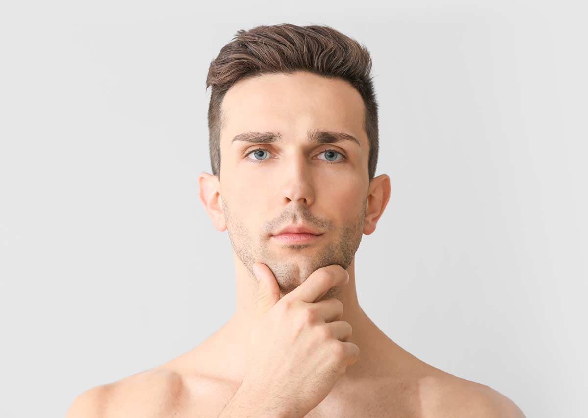 Handsome man with well-defined facial features